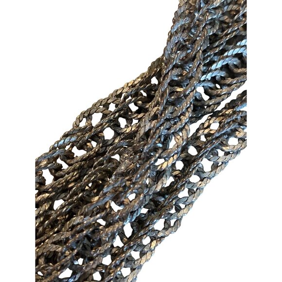 Silver Multi-Strand Twisted Rope Chain Necklace - Picture 3 of 4